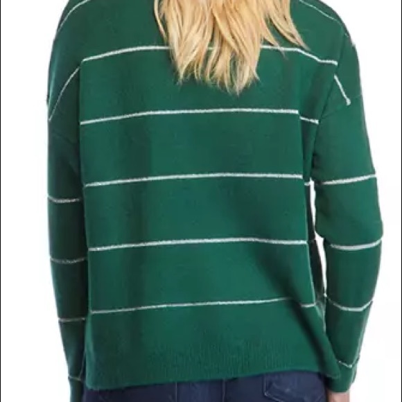 Kim Rogers Green & Silver striped sweater. - Picture 3 of 4